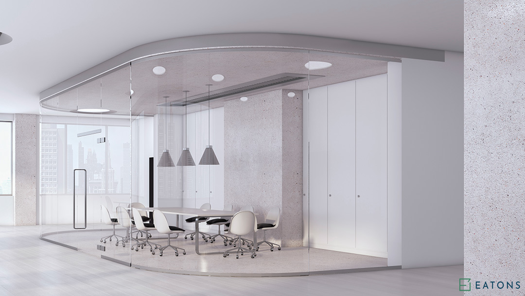 Floor-to-ceiling conference room walls glass partition wall