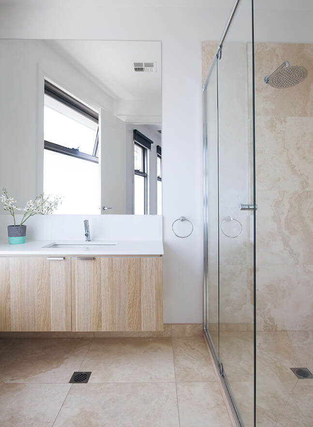 Frameless Glass Door in a Bathroom