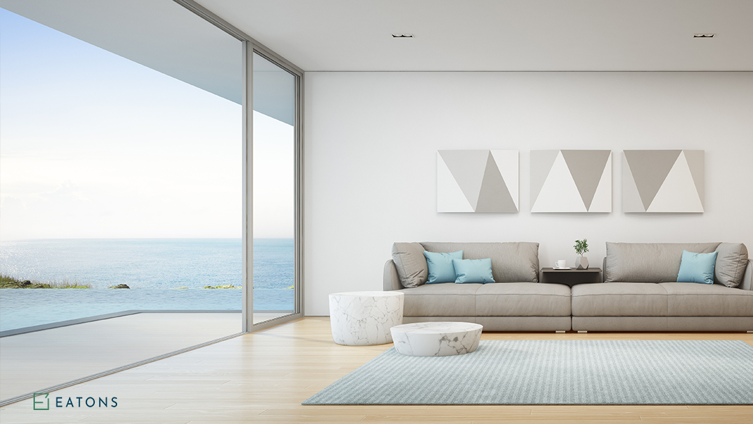 Living Room With Glass Partition